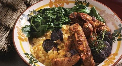 recipe image Migas de Batata com Entrecosto e Morcela