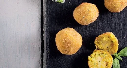 recipe image Croquetes de Arroz com Coração de Mozzarella