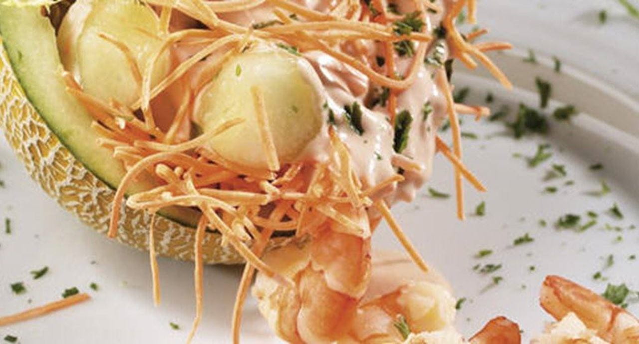 recipe image Salada de Meloa com Molho Rosado