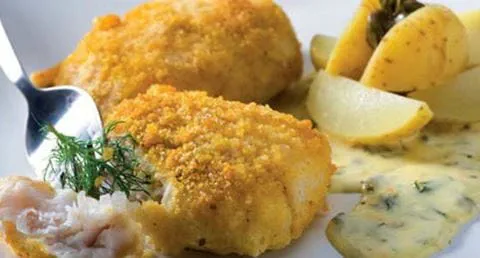 recipe image Medalhões de peixe no forno com molho de alcaparras