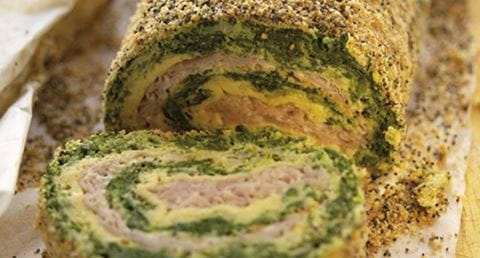 recipe image Rolo de ovos e espinafres com recheio de queijo creme e fiambre