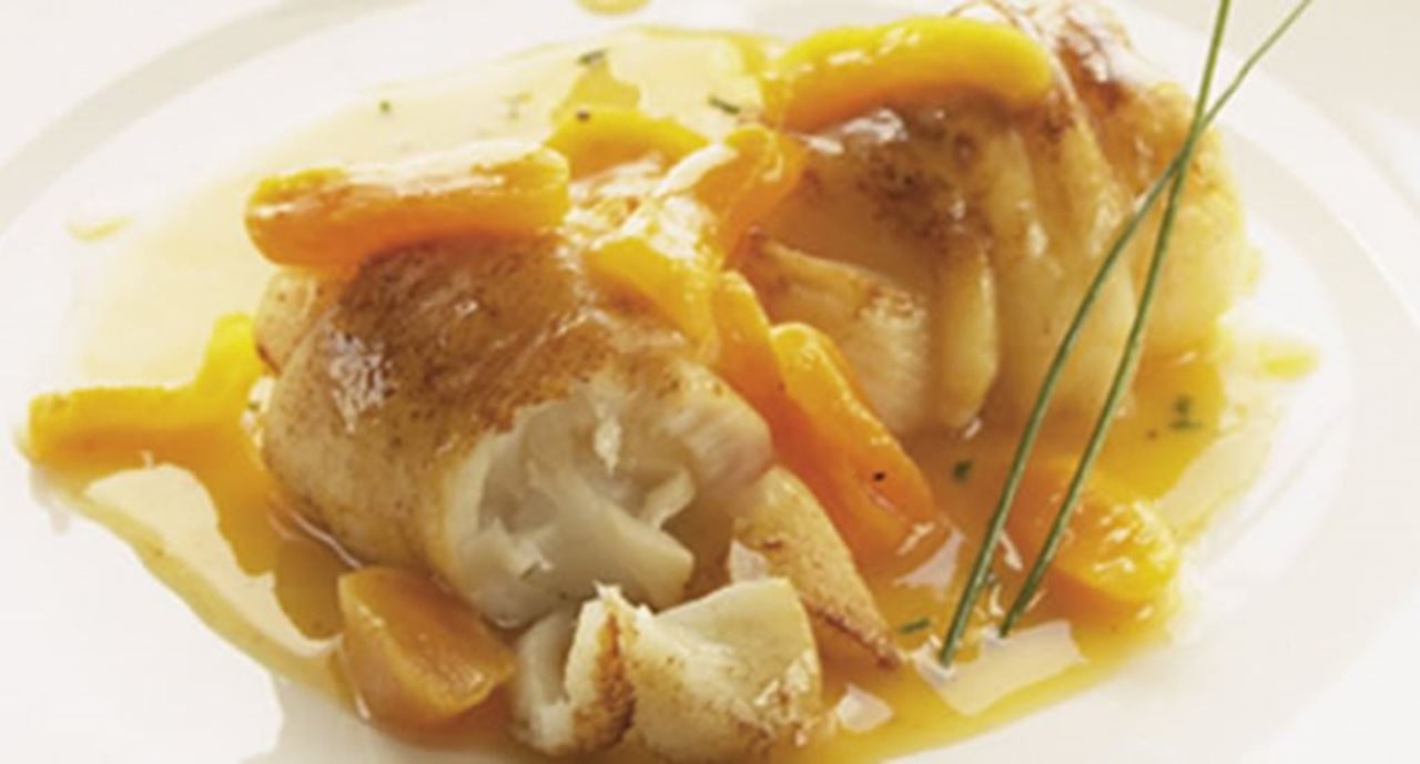 recipe image Rolos de linguado com risotto de chá branco