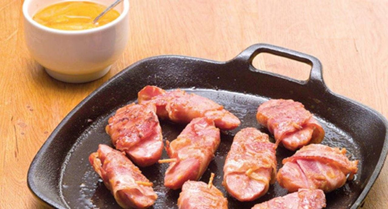 recipe image Salsichas na chapa com marinada de rum