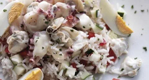 recipe image Salada de Arroz com Polvo