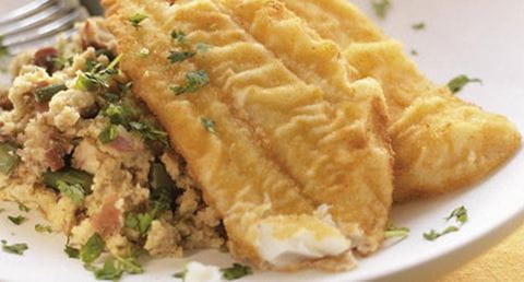 recipe image Filetes de solha com Esparregado de Feijão Verde