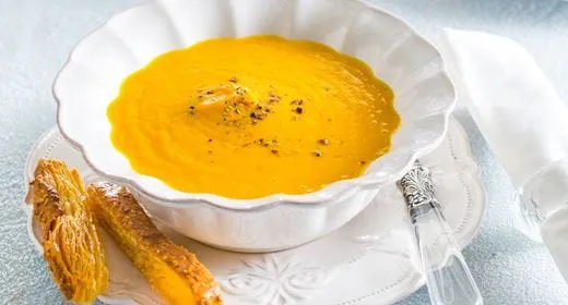 recipe image Creme de Cenoura e Abóbora com Laranja