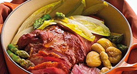 recipe image Nacos de porco fumados com legumes de Outono