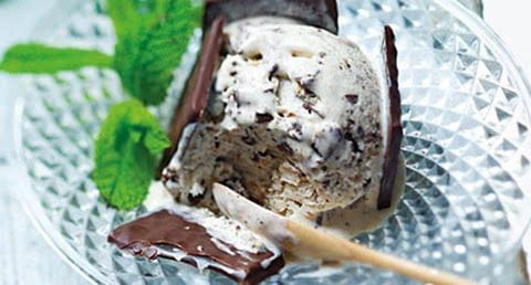 recipe image Gelado de menta com raspas de chocolate negro