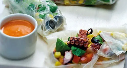 recipe image Transparência de polvo em folha de arroz
