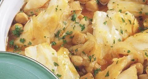 recipe image Bacalhau Guisado com Grão