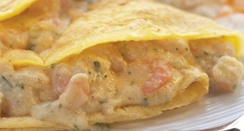 recipe image Crepes de ovo com recheio de camarão