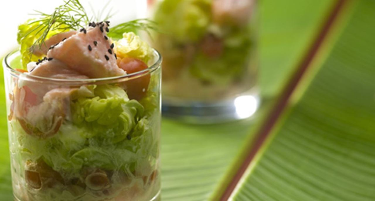 recipe image Tártaro de salmão em leite de coco