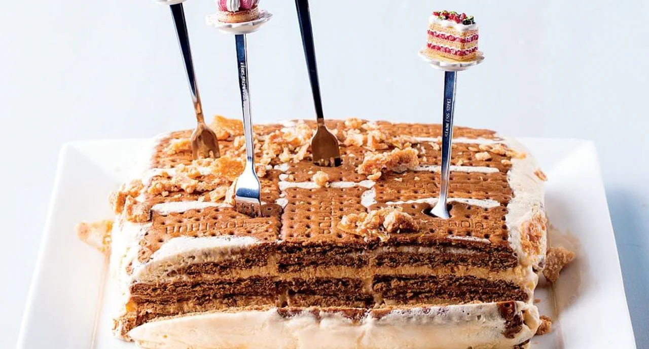 recipe image Bolo de Bolachas com Creme de Mascarpone e Manteiga de Amendoim