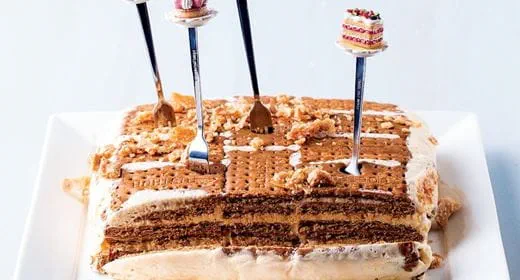 recipe image Bolo de Bolachas com Creme de Mascarpone e Manteiga de Amendoim