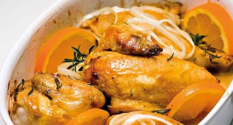 recipe image Frango no forno com mostarda, laranja e mel
