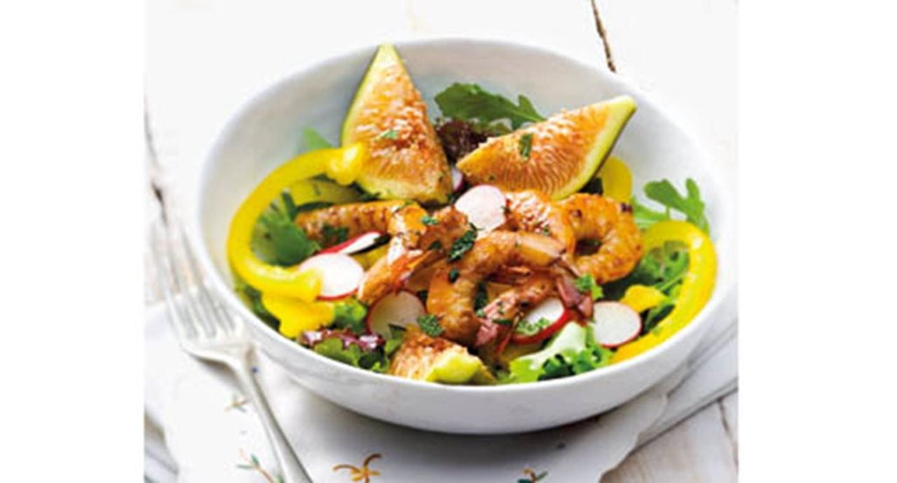 recipe image Salada de camarão com figos