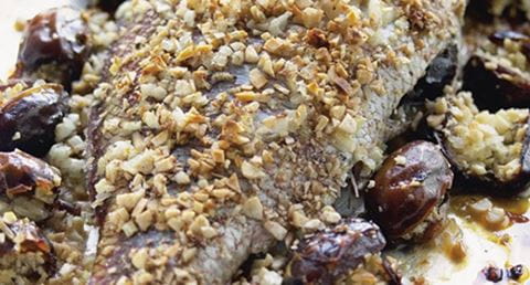 recipe image Pargo assado com tâmaras recheadas