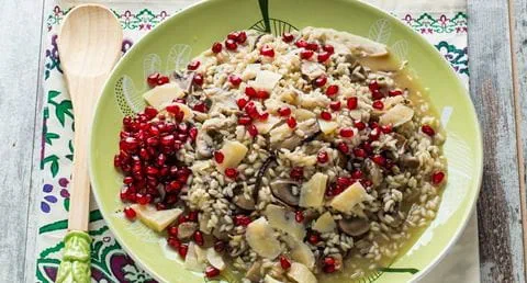 recipe image Risotto de 3 Cogumelos e Romã