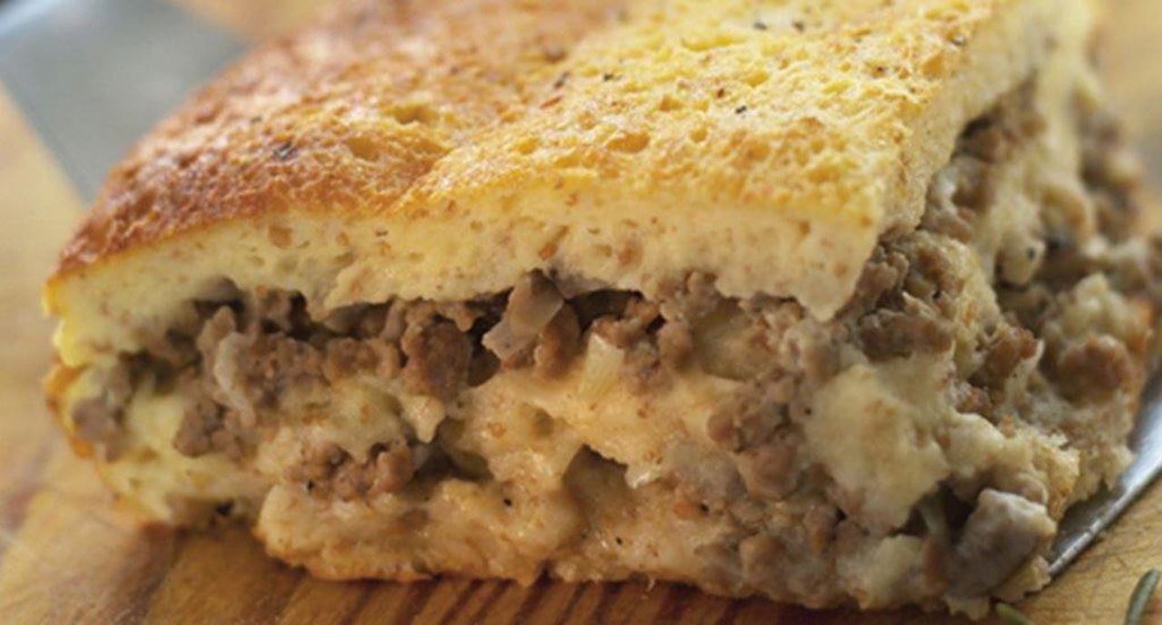 recipe image Lasanha de pão com carne e cogumelos