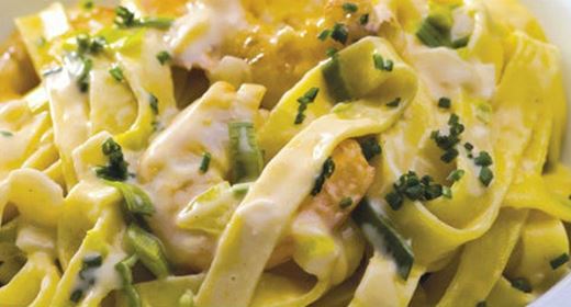 recipe image Tagliatteli  com molho de camarão