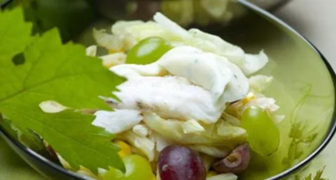 recipe image Salada morna de massa com espada grelhado