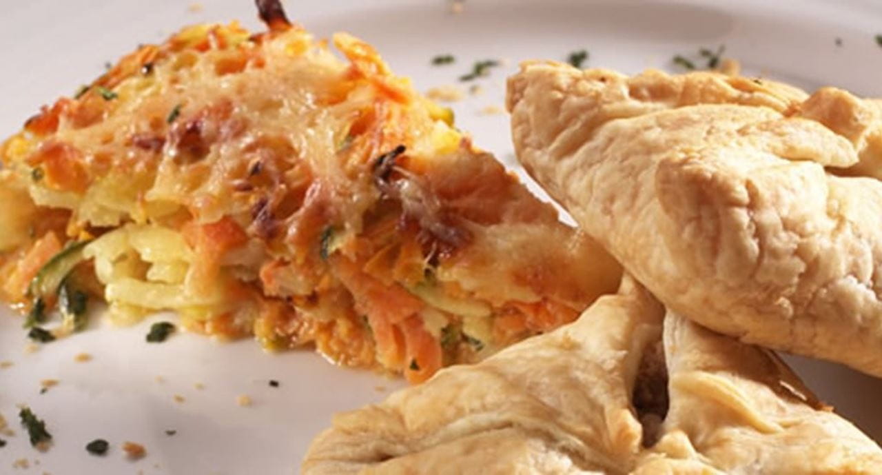 recipe image Trouxas de Carne com Pastelão de Legumes