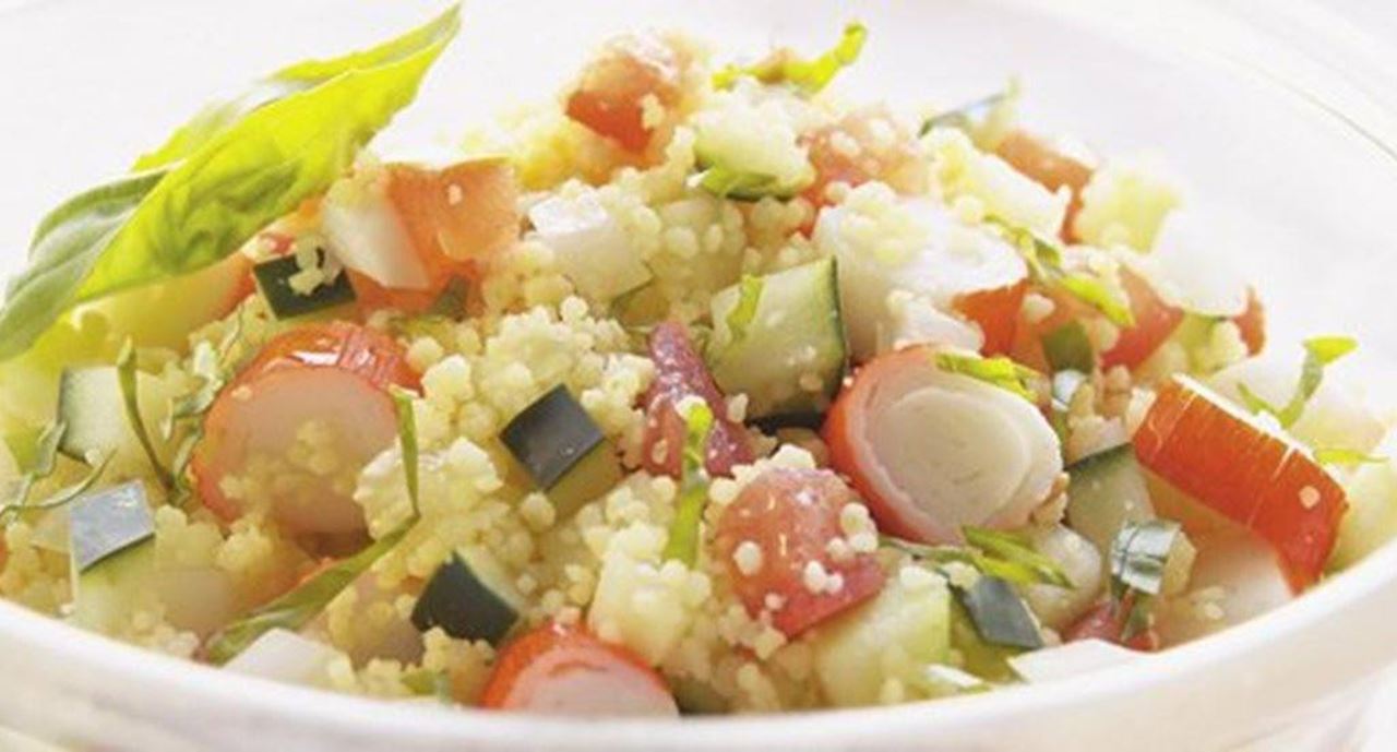 recipe image Cuscuz com legumes e delícias do mar