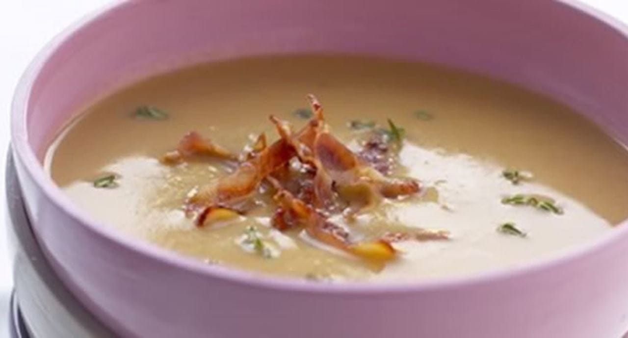 recipe image Creme de castanhas com estaladiço de bacon