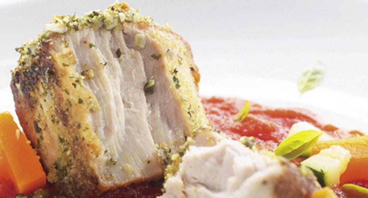 recipe image Naco de atum panado em mistura de ervas frescas e pevides