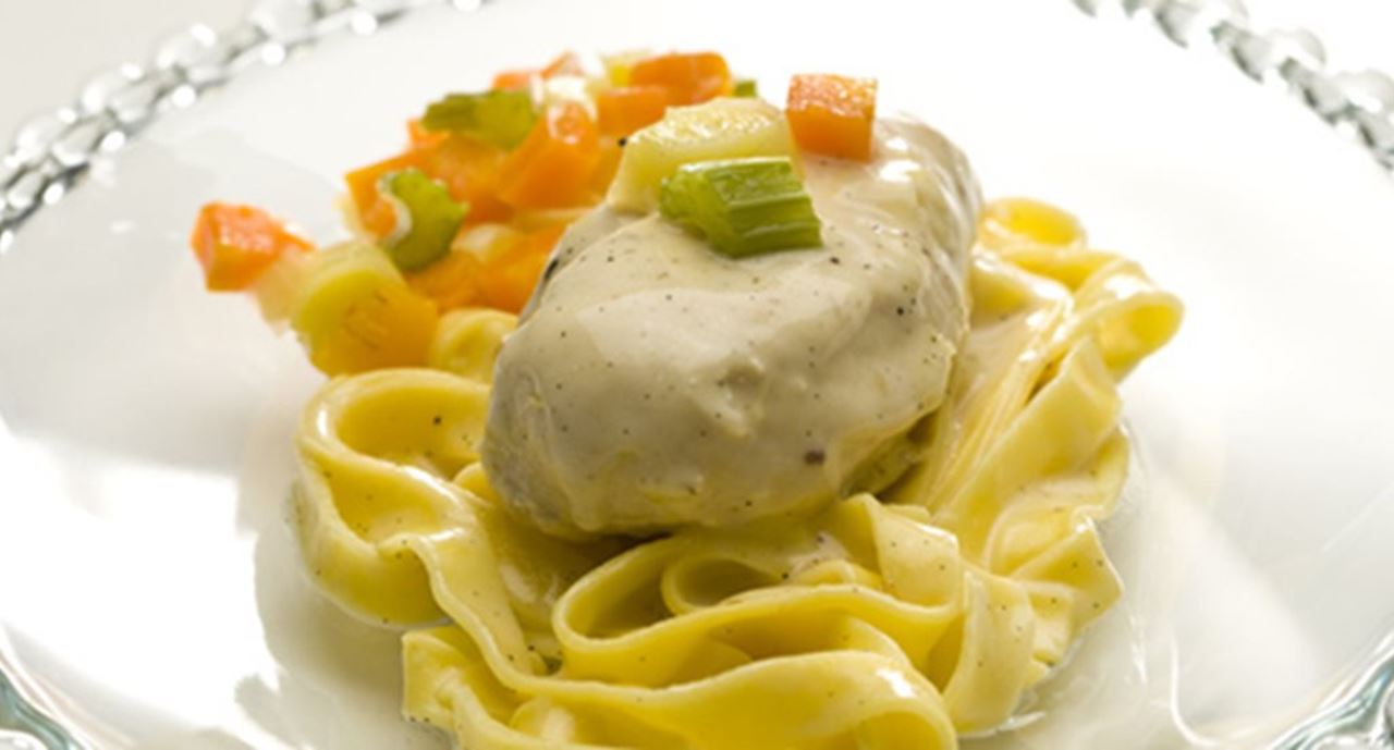 recipe image Peito de frango com molho de natas e baunilha