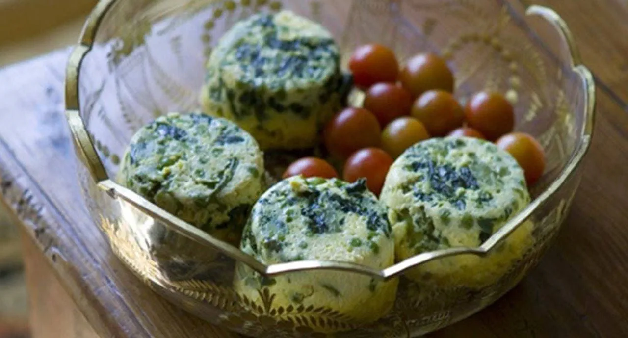 recipe image Flan de legumes verdes e palha de batata