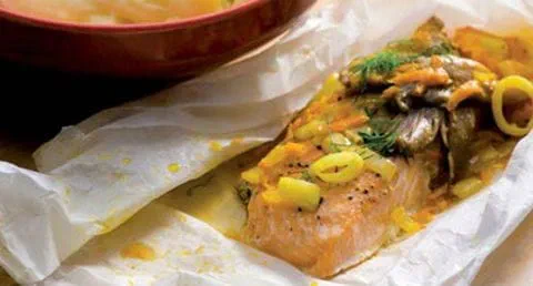 recipe image Papelotes de salmão com puré de batata