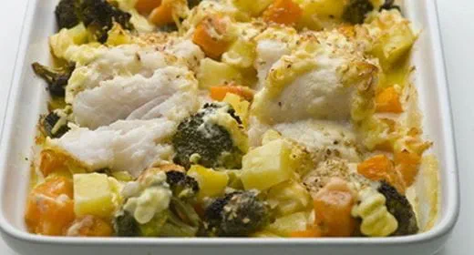 recipe image Maruca gratinada com legumes de Inverno