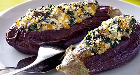 recipe image Beringelas recheadas com abóbora e requeijão