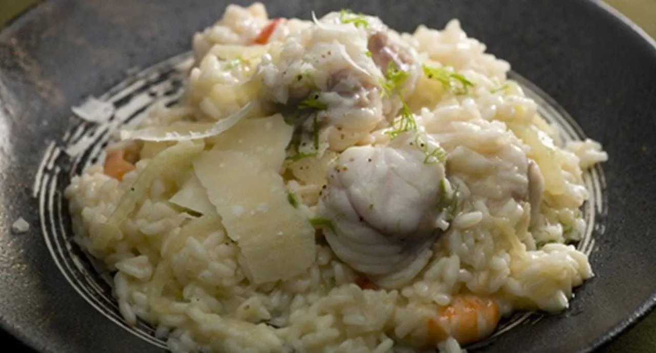 recipe image Risotto de tamboril e camarão com funcho