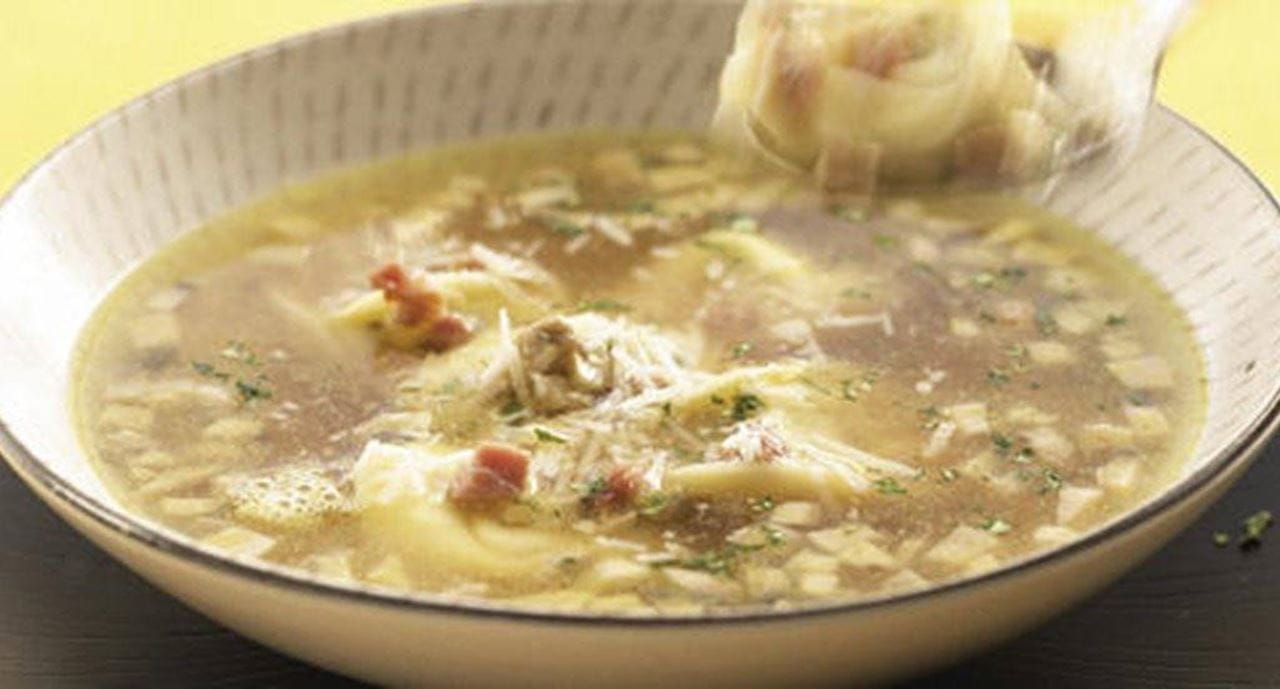 recipe image Caldo de Cogumelos com  Tortelini