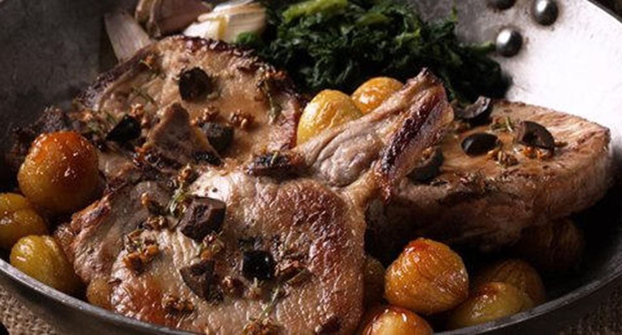 recipe image Costeletas de Porco com Castanhas