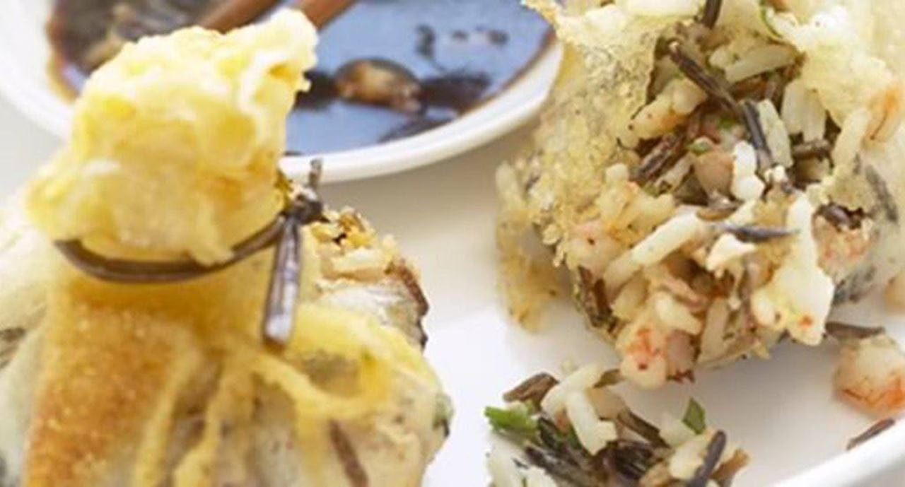 recipe image Aumonières de arroz com camarão