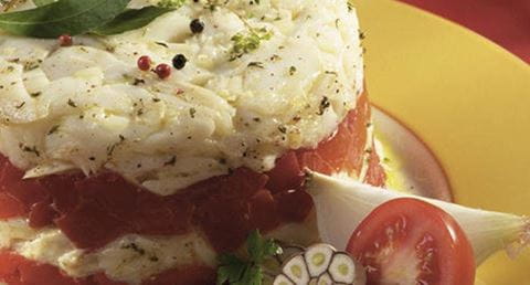 recipe image Salada de Bacalhau com Tomate e Pimentos