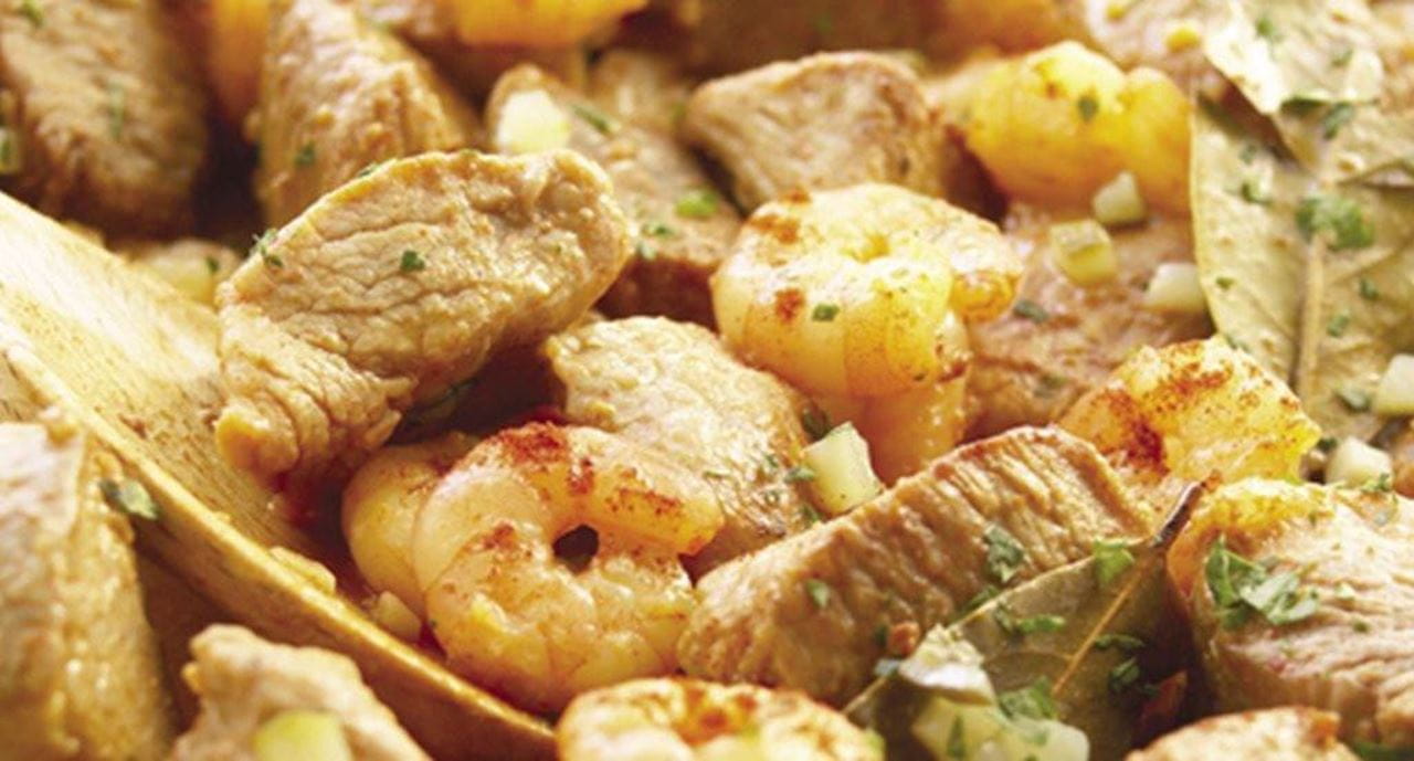 recipe image Rojões de porco com camarões