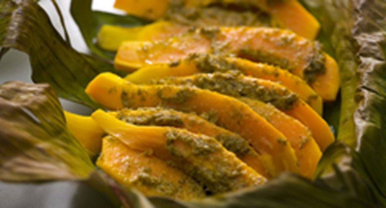 recipe image Papaia gratinada com pesto