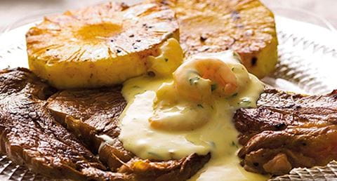 recipe image Costeletas de novilho com molho especial de camarão