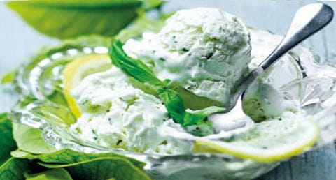 recipe image Gelado de manjericão e limão