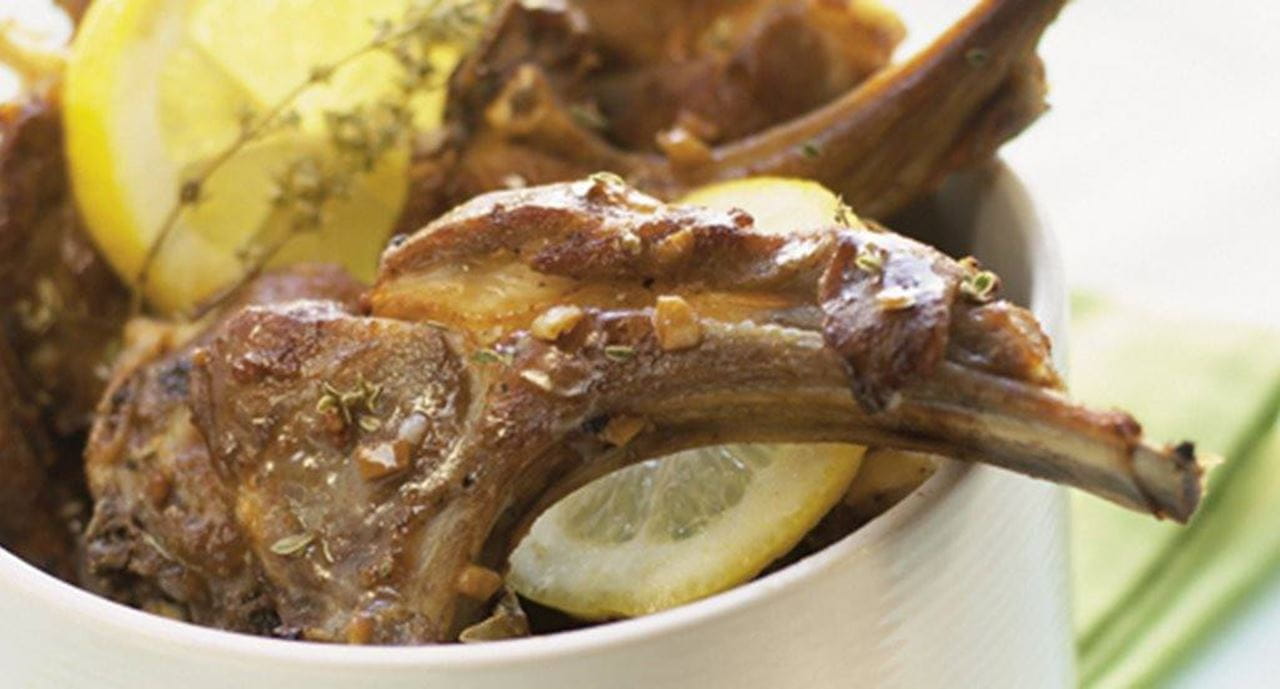 recipe image Arroz de feijão com costeletas de borrego