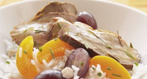 recipe image Magrets de pato com salada de arroz