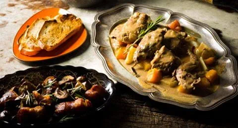 recipe image Coelho bravo com legumes de Outono