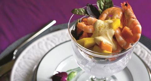 recipe image Cocktail de gambas com manga e papaia