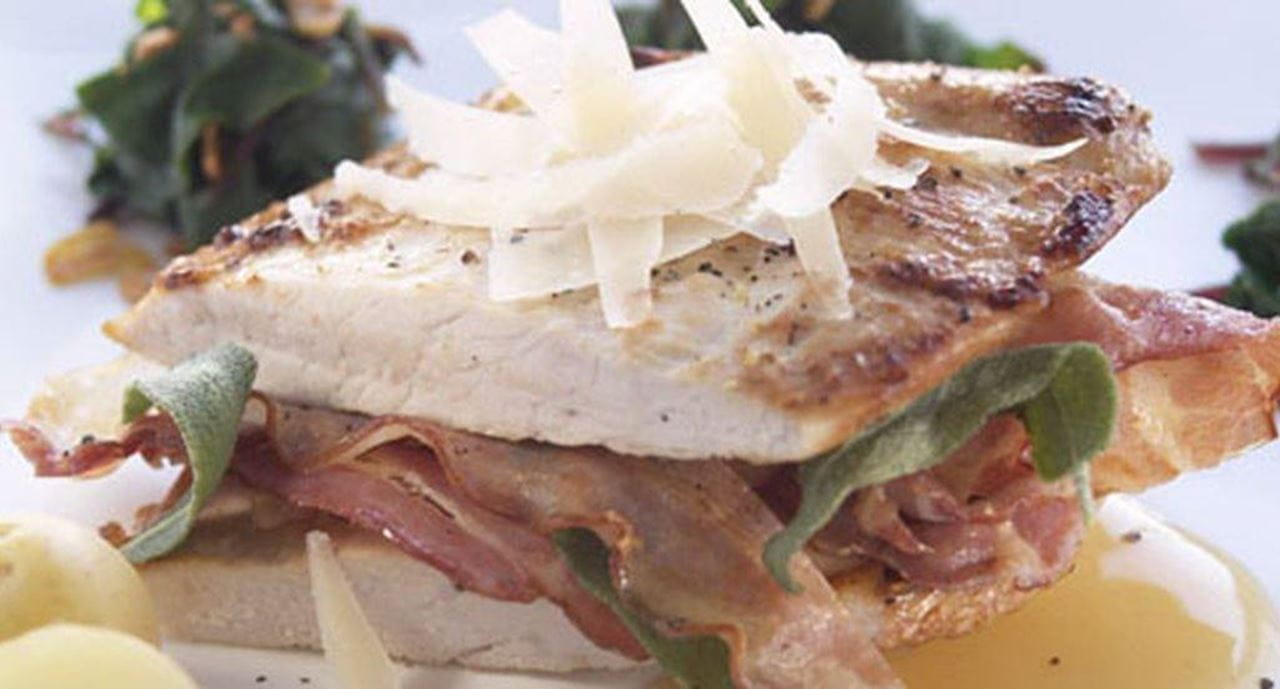 recipe image Bifes de peru recheados com bacon e  salva