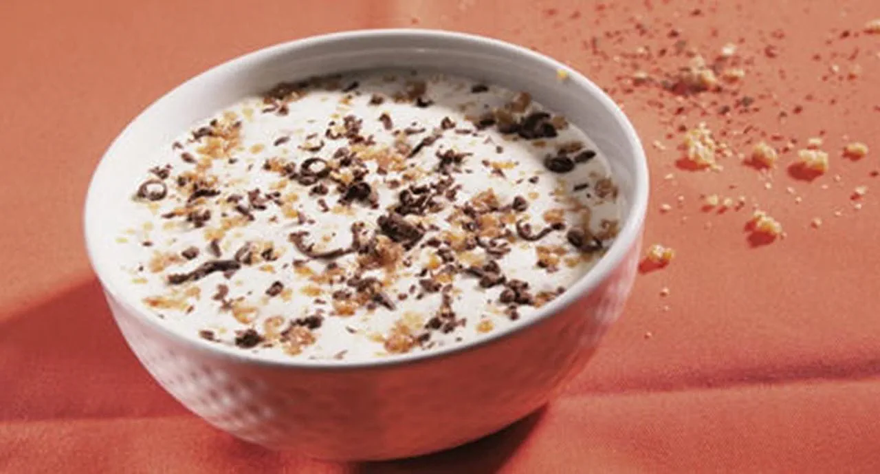 recipe image Mousse de Coco com Praliné de Amêndoa