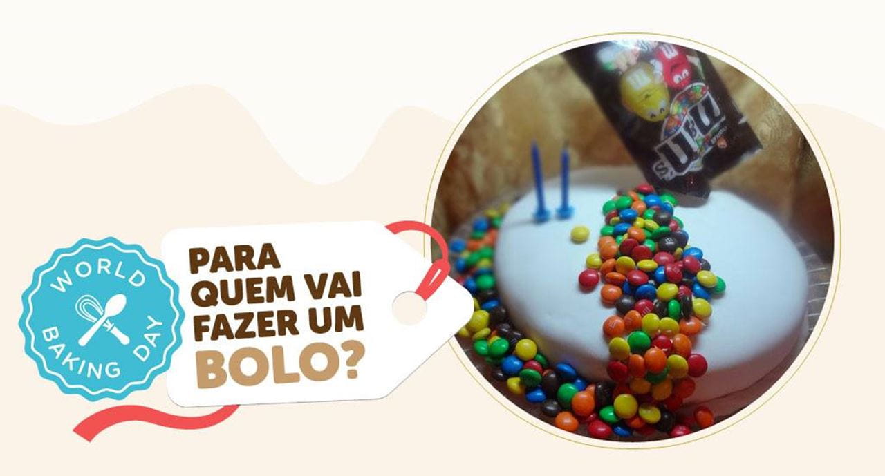 recipe image Bolo de Chocolate com ButterCream e Cobertura de Pasta de Açúcar com decoração M&M's
